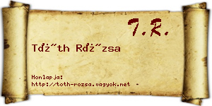 Tóth Rózsa névjegykártya